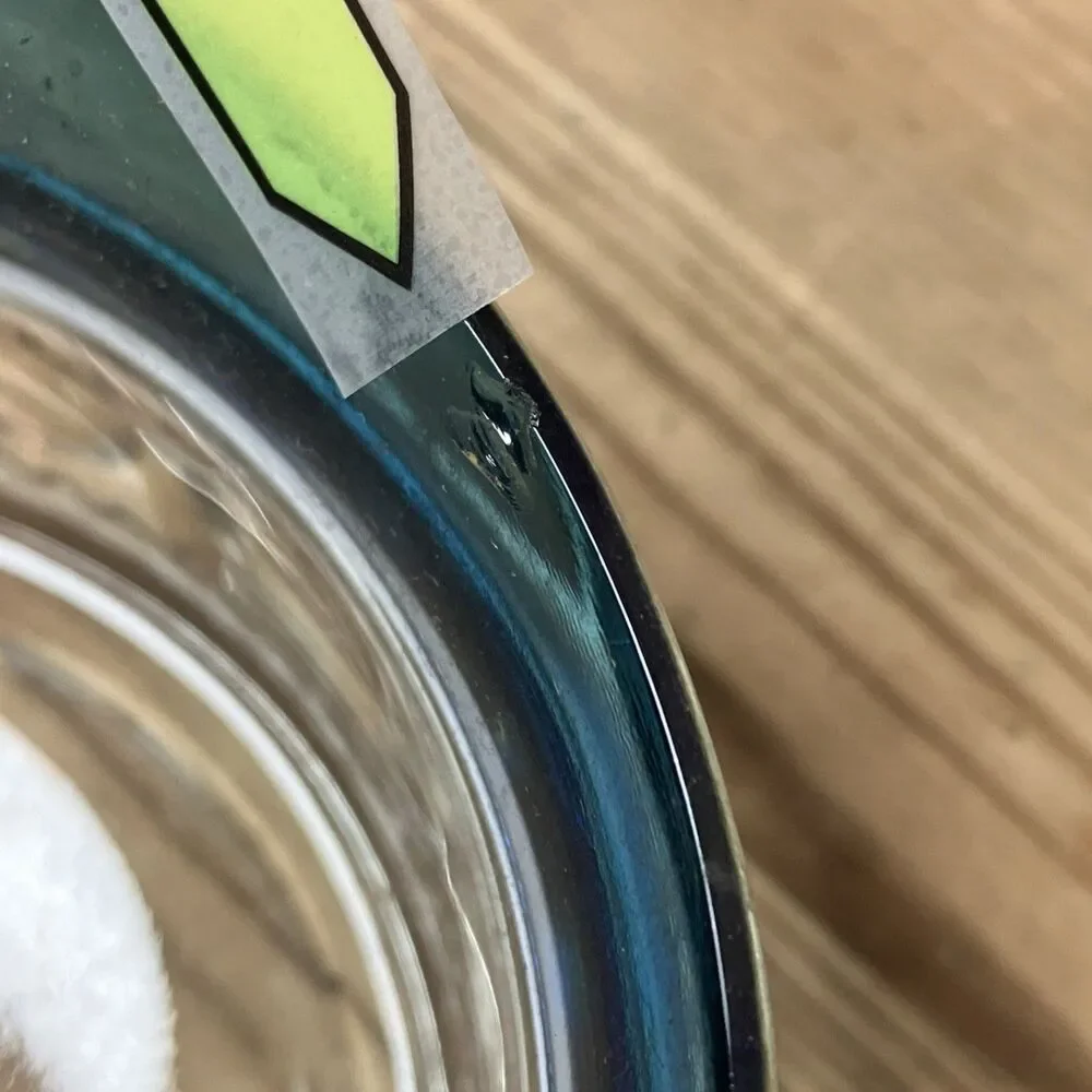 VTG KINGS CROWN TIFFIN BLUE IRIDESCENT RIM 4